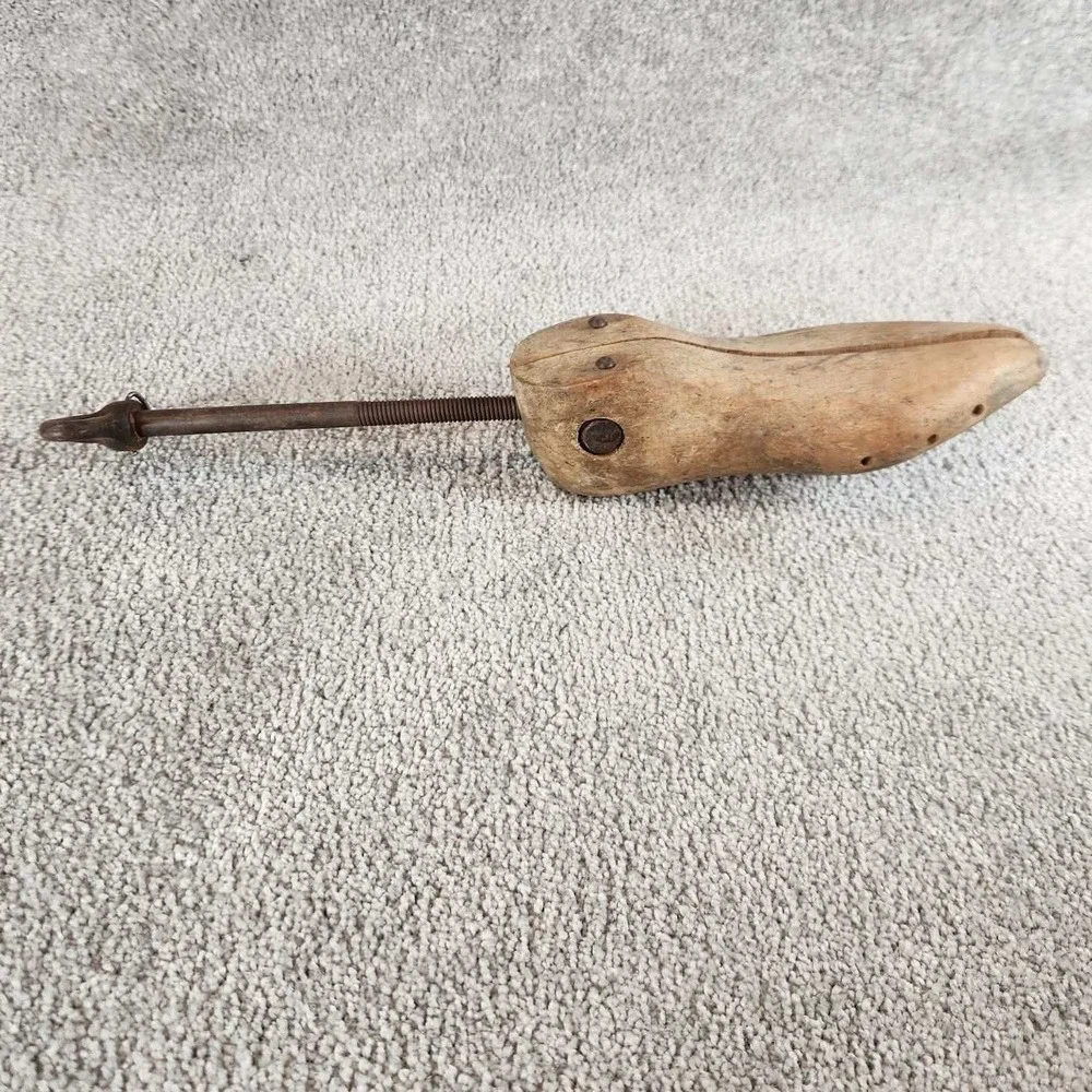 Shoe Stretcher Brown Antique Wood Metal Adjustable Primitive